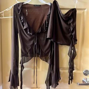 BRAND NEW brown skirt set, original price $65